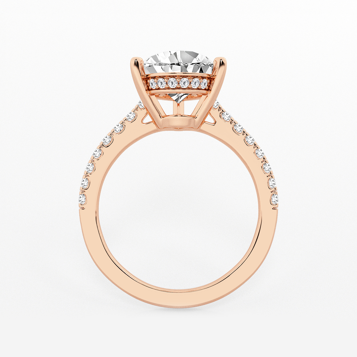 Additional Image 1 for  3 1/3 ctw Pear Lab Grown Diamond Hidden Halo Engagement Ring
