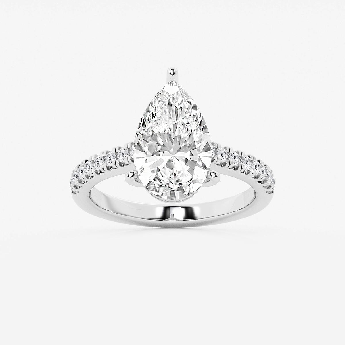 3 1/3 ctw Pear Lab Grown Diamond Hidden Halo Engagement Ring