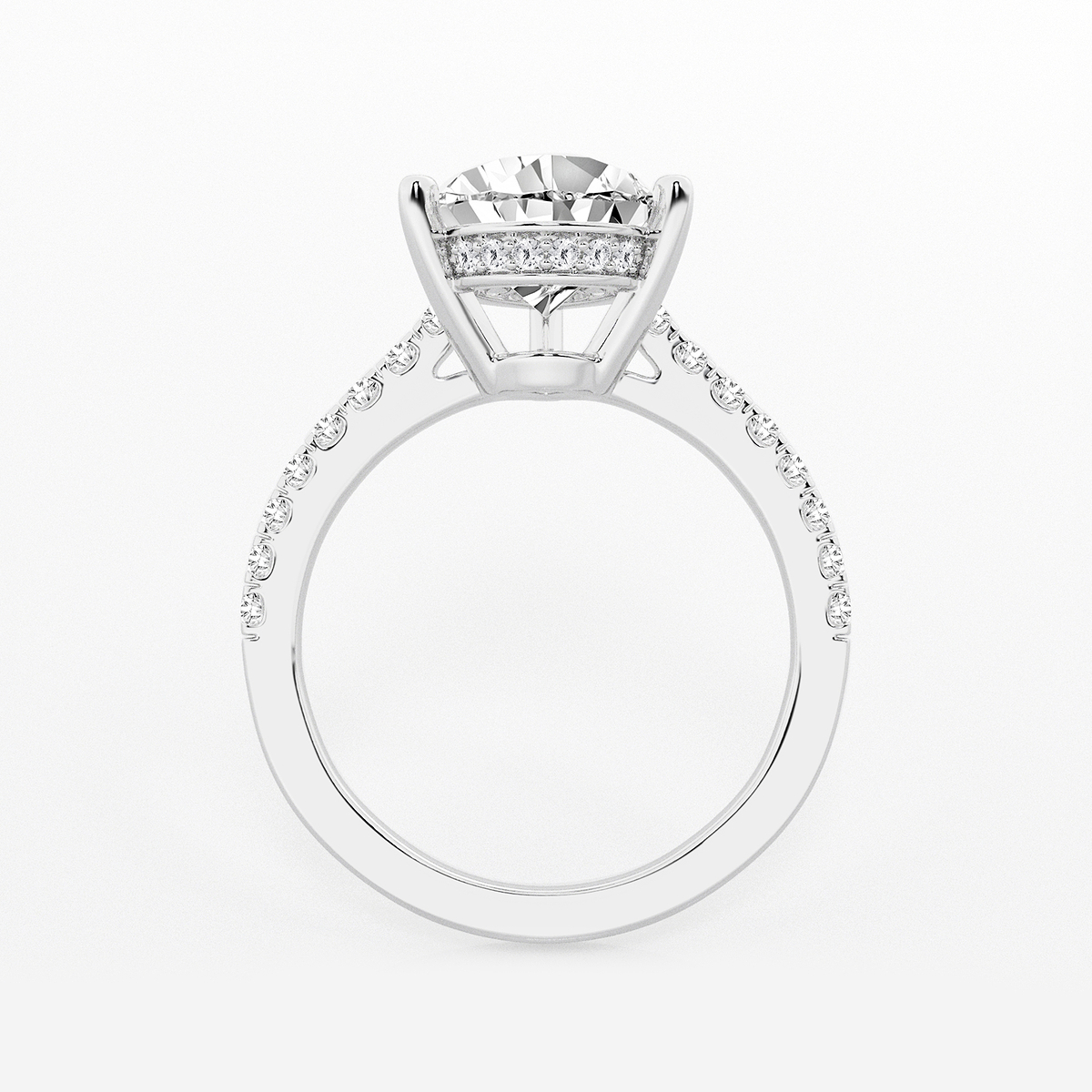 Additional Image 1 for  3 1/3 ctw Pear Lab Grown Diamond Hidden Halo Engagement Ring