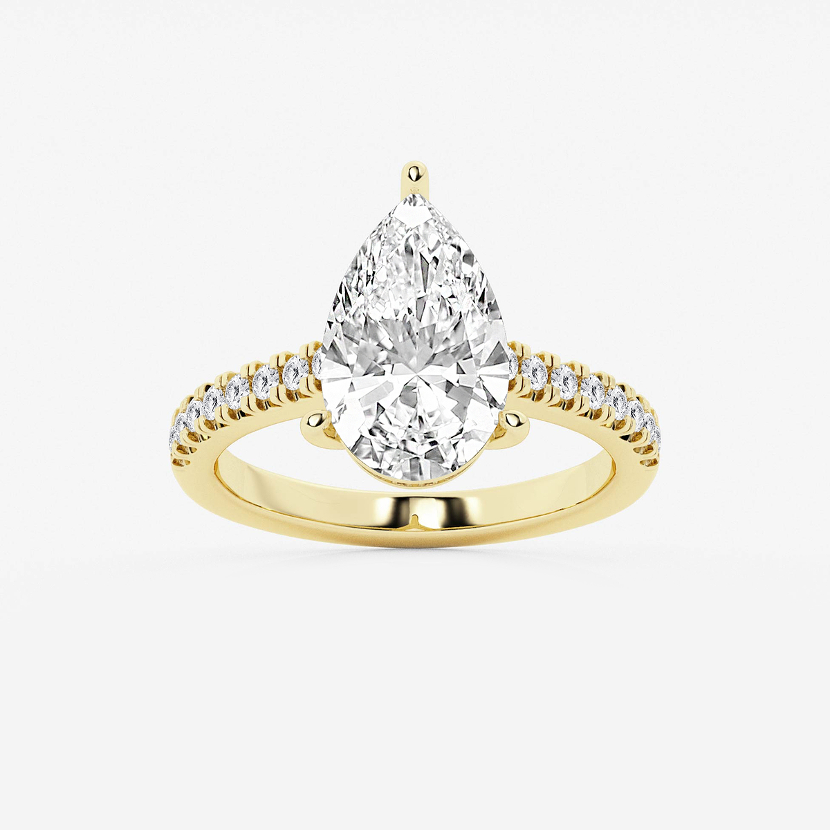 3 1/3 ctw Pear Lab Grown Diamond Hidden Halo Engagement Ring