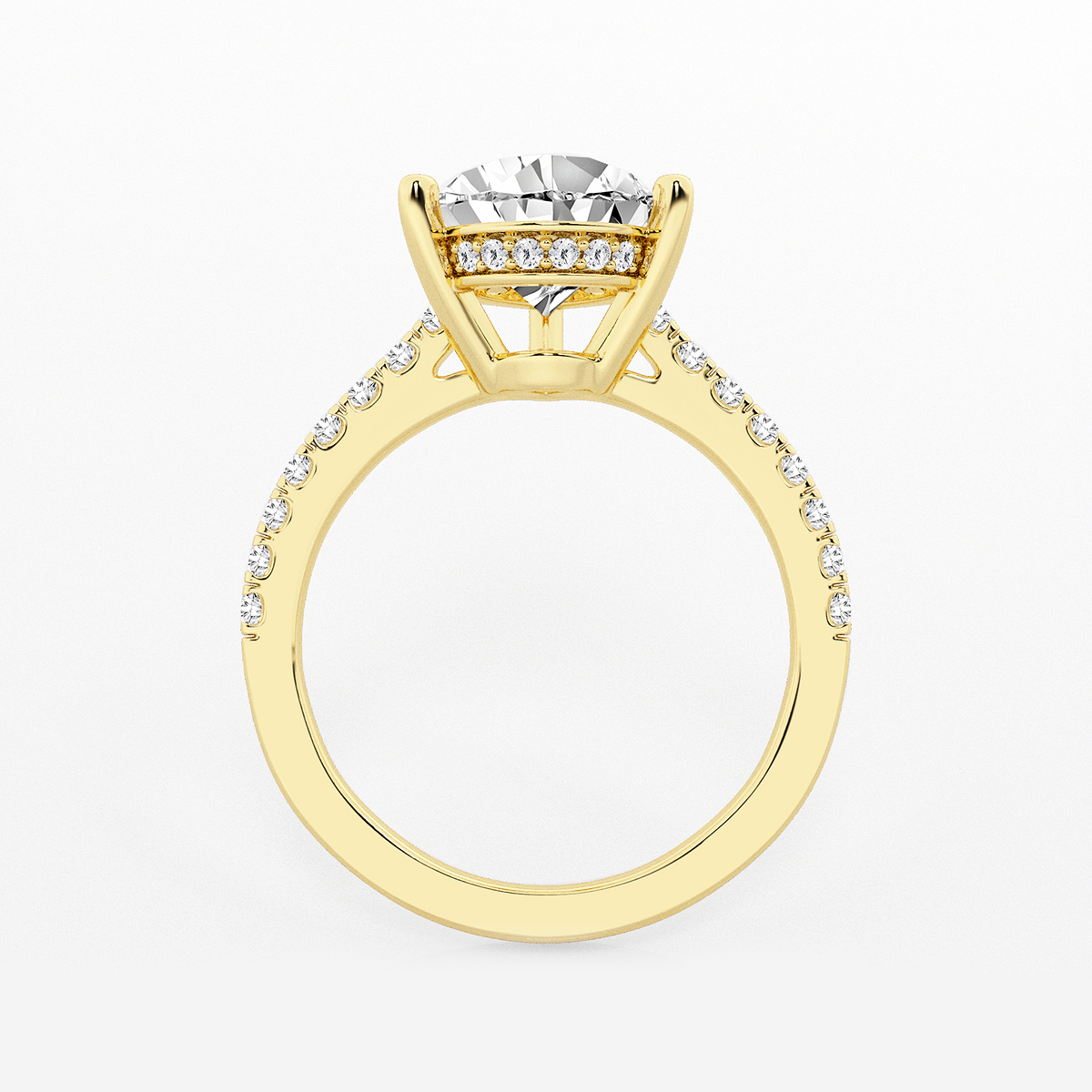 Additional Image 1 for  3 1/3 ctw Pear Lab Grown Diamond Hidden Halo Engagement Ring
