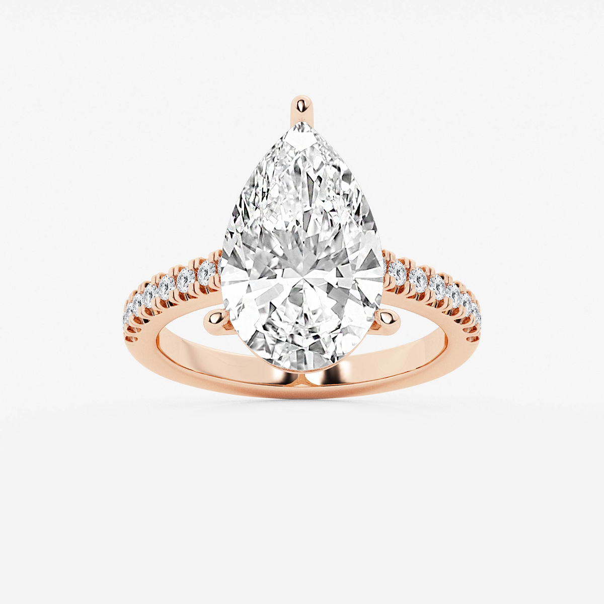 5 1/3 ctw Pear Lab Grown Diamond Hidden Halo Engagement Ring