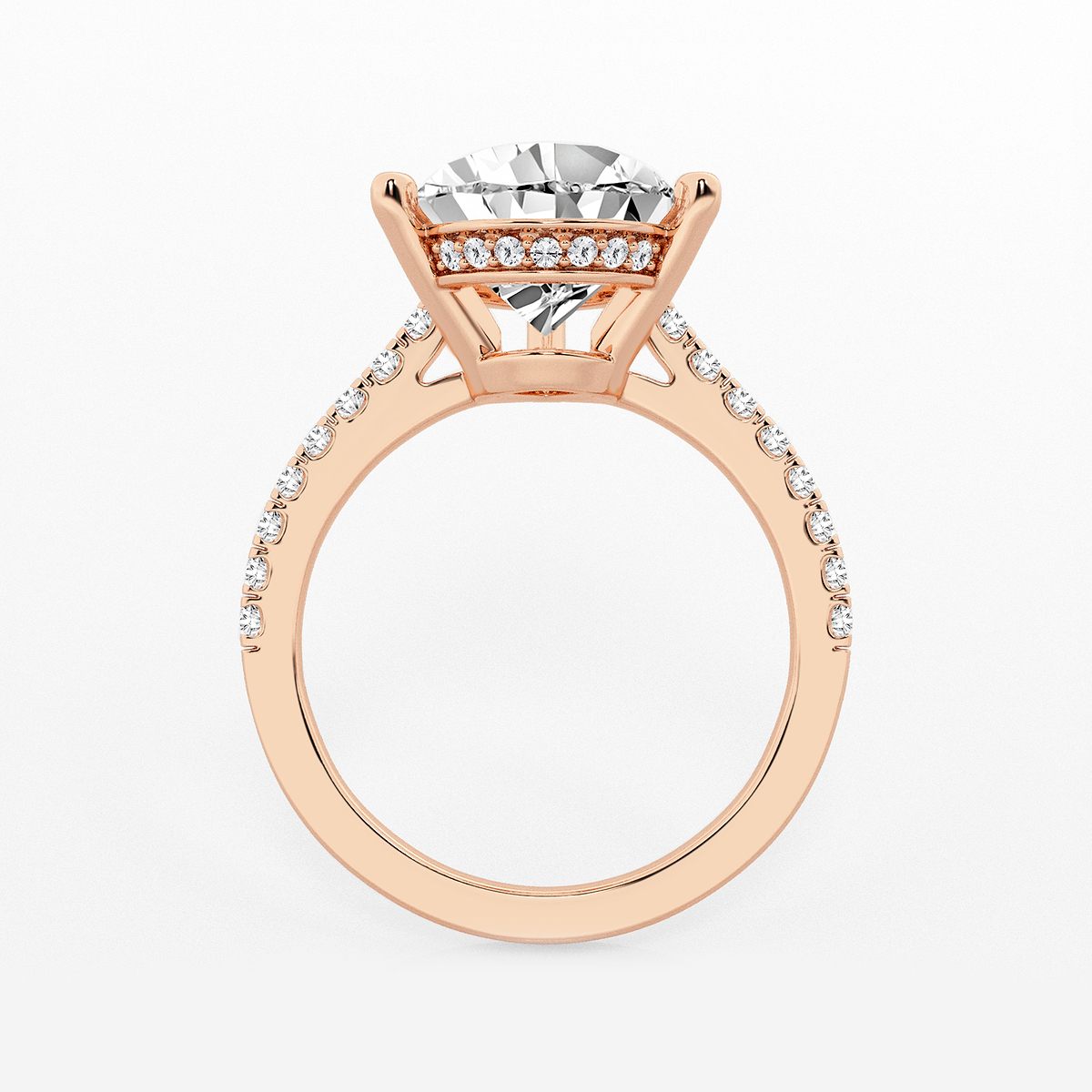 Additional Image 1 for  5 1/3 ctw Pear Lab Grown Diamond Hidden Halo Engagement Ring