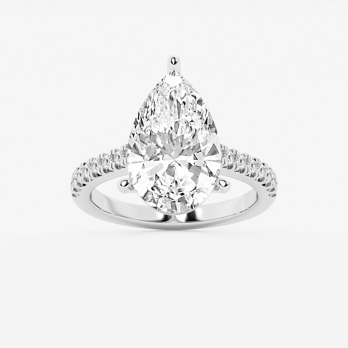 5 1/3 ctw Pear Lab Grown Diamond Hidden Halo Engagement Ring