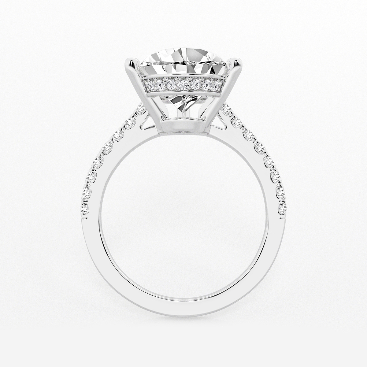 Additional Image 1 for  5 1/3 ctw Pear Lab Grown Diamond Hidden Halo Engagement Ring