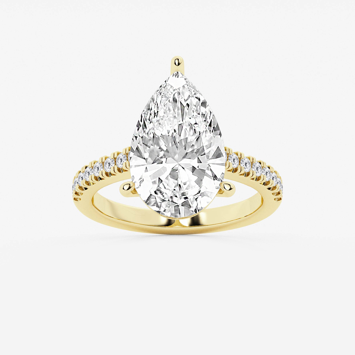 5 1/3 ctw Pear Lab Grown Diamond Hidden Halo Engagement Ring