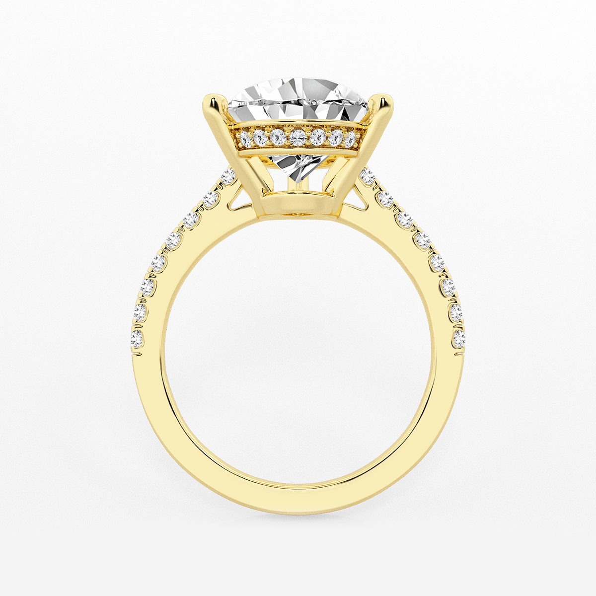 Additional Image 1 for  5 1/3 ctw Pear Lab Grown Diamond Hidden Halo Engagement Ring
