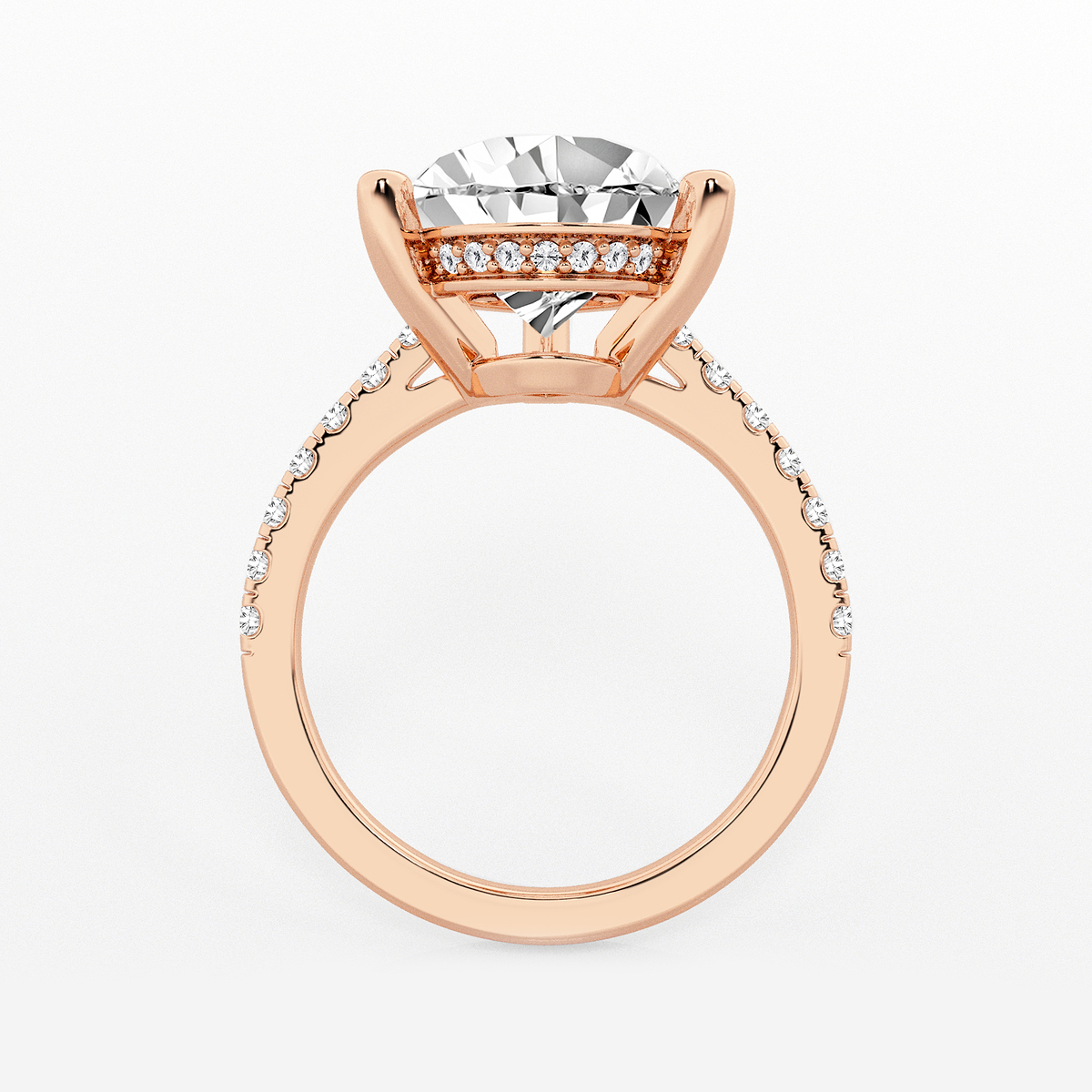 Additional Image 1 for  6 3/8 ctw Pear Lab Grown Diamond Hidden Halo Engagement Ring