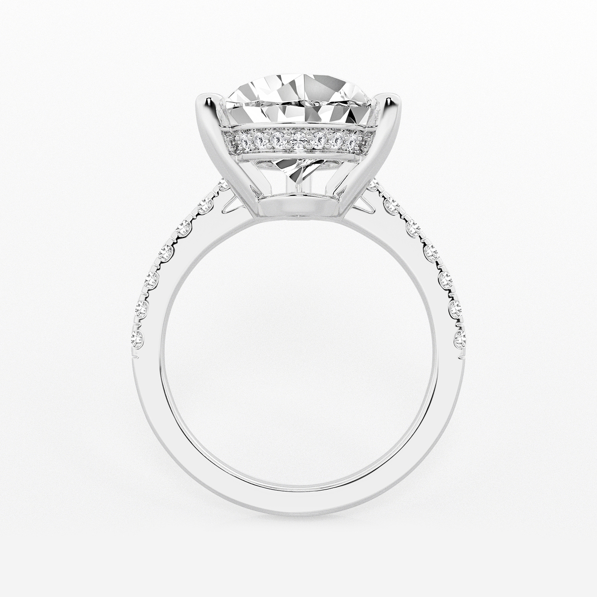 Additional Image 1 for  6 3/8 ctw Pear Lab Grown Diamond Hidden Halo Engagement Ring