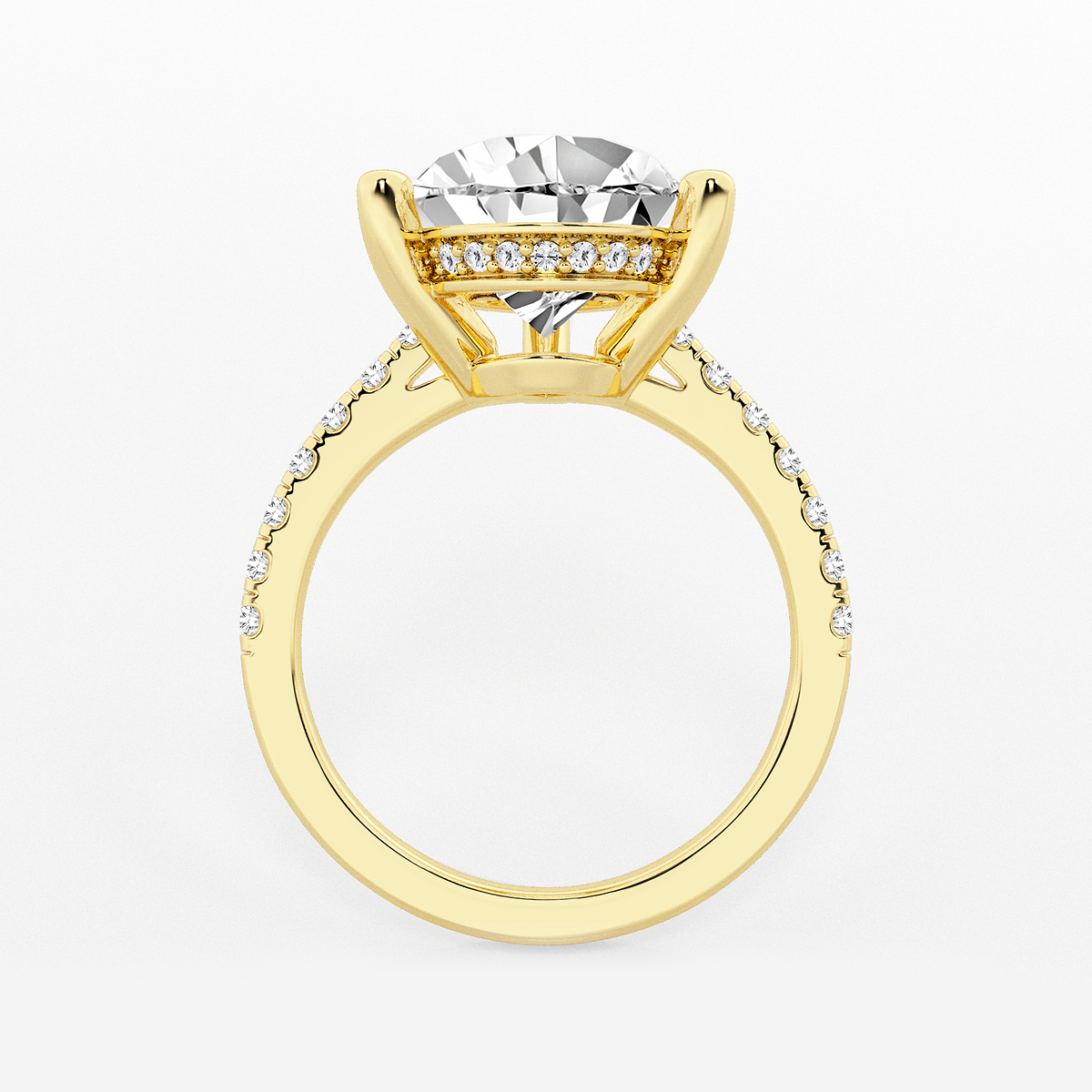 Additional Image 1 for  6 3/8 ctw Pear Lab Grown Diamond Hidden Halo Engagement Ring