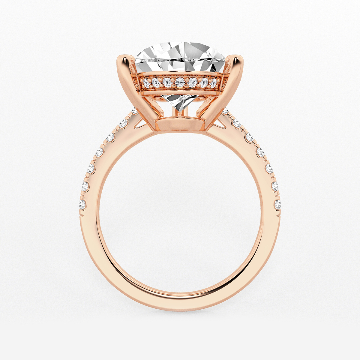 Additional Image 1 for  7 2/5 ctw Pear Lab Grown Diamond Hidden Halo Engagement Ring