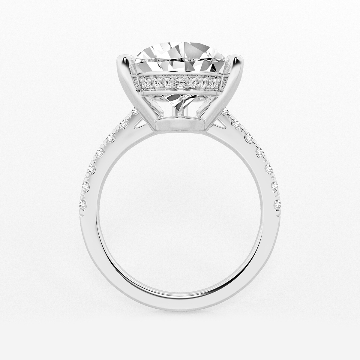 Additional Image 1 for  7 2/5 ctw Pear Lab Grown Diamond Hidden Halo Engagement Ring