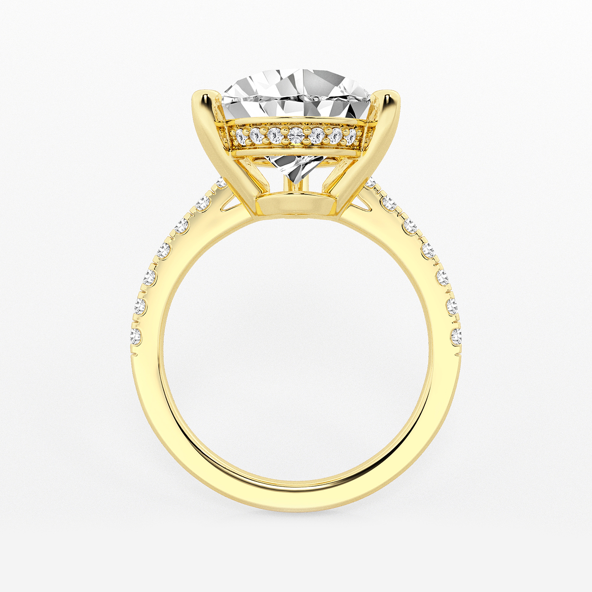 Additional Image 1 for  7 2/5 ctw Pear Lab Grown Diamond Hidden Halo Engagement Ring