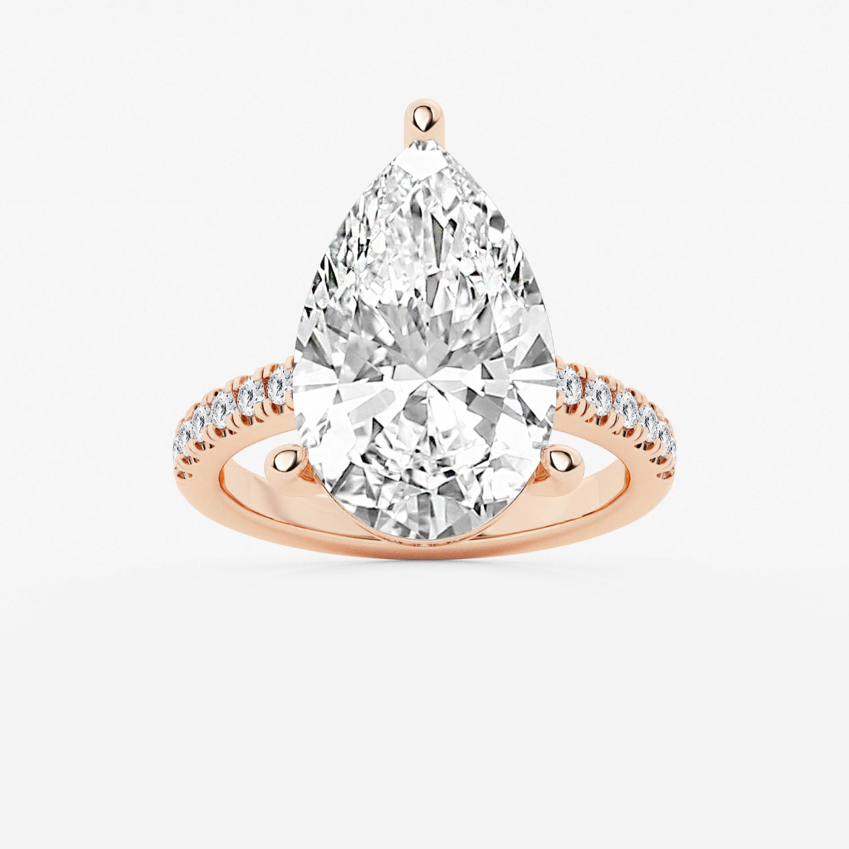 8 2/5 ctw Pear Lab Grown Diamond Hidden Halo Engagement Ring