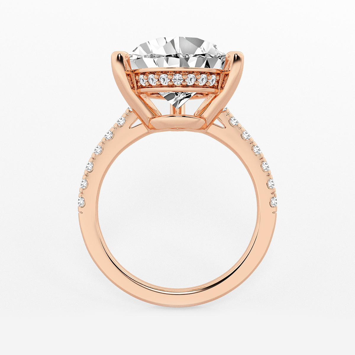 Additional Image 1 for  8 2/5 ctw Pear Lab Grown Diamond Hidden Halo Engagement Ring
