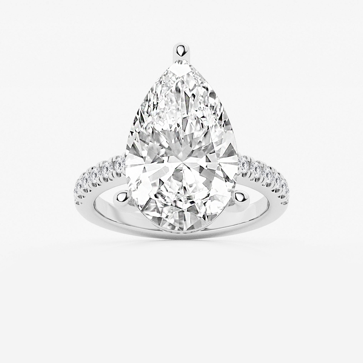 8 2/5 ctw Pear Lab Grown Diamond Hidden Halo Engagement Ring