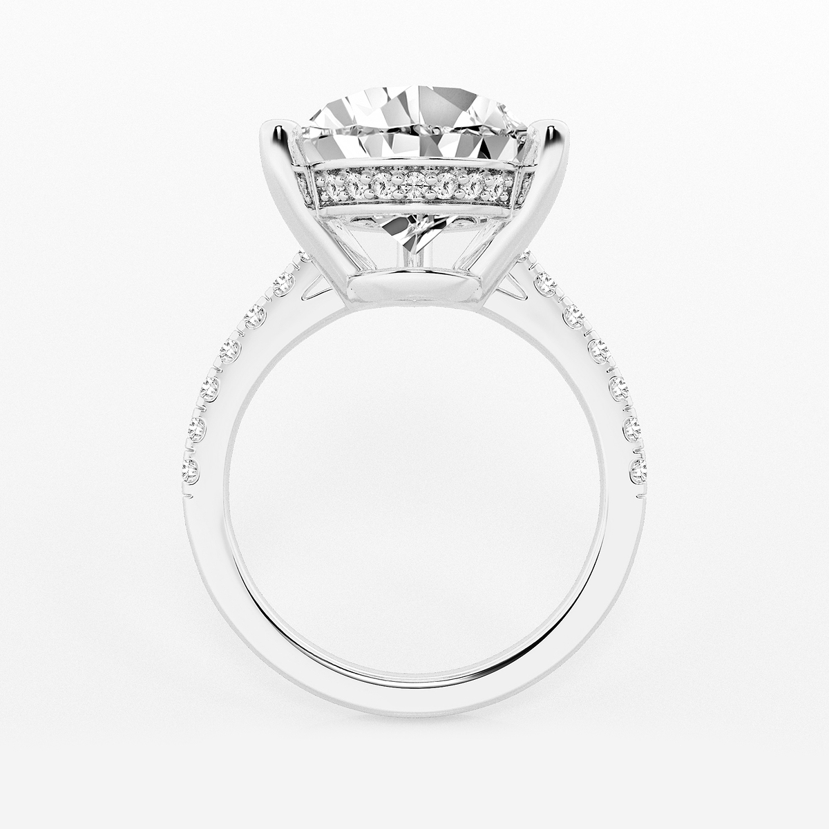 Additional Image 1 for  8 2/5 ctw Pear Lab Grown Diamond Hidden Halo Engagement Ring