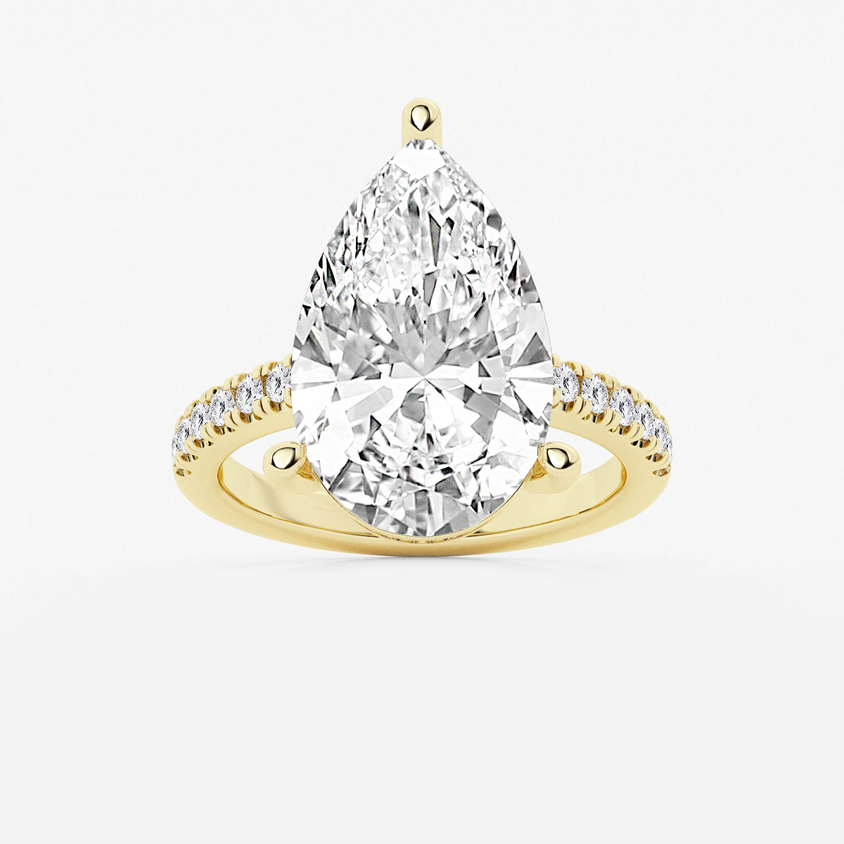 8 2/5 ctw Pear Lab Grown Diamond Hidden Halo Engagement Ring