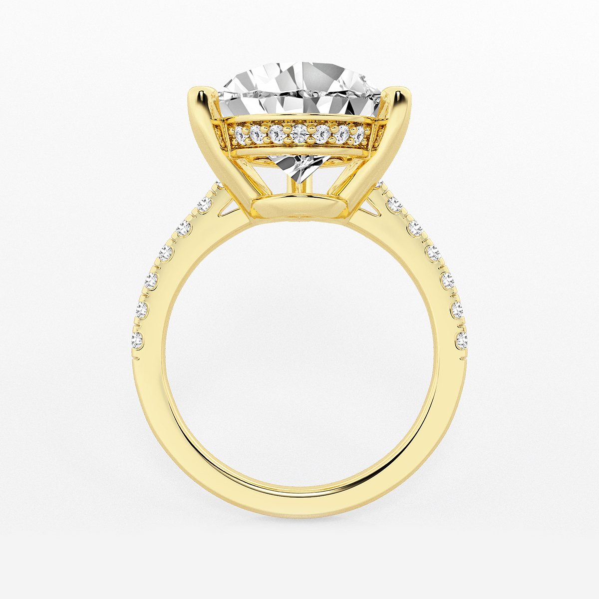 Additional Image 1 for  8 2/5 ctw Pear Lab Grown Diamond Hidden Halo Engagement Ring