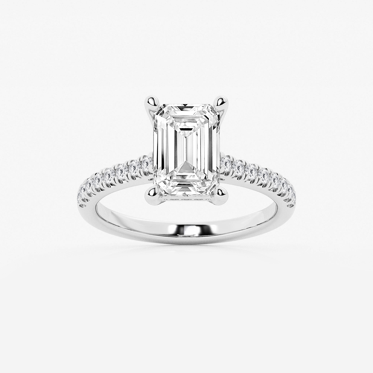 2 3/4 ctw Emerald Lab Grown Diamond Hidden Halo Engagement Ring