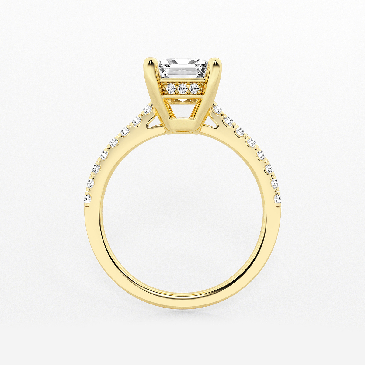 Additional Image 1 for  2 3/4 ctw Emerald Lab Grown Diamond Hidden Halo Engagement Ring