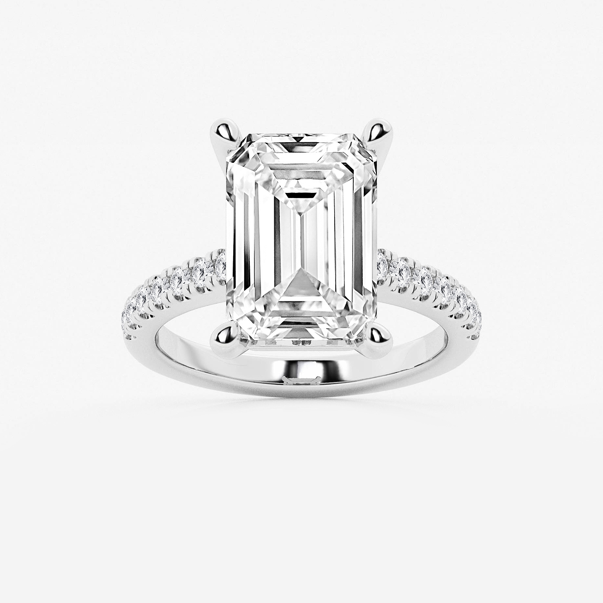 7 2/5 ctw Emerald Lab Grown Diamond Hidden Halo Engagement Ring
