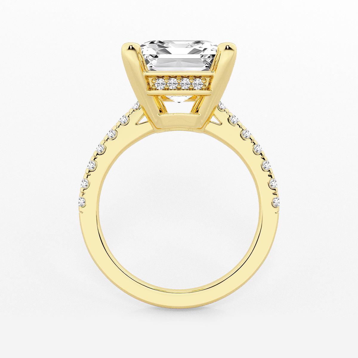 Additional Image 1 for  8 2/5 ctw Emerald Lab Grown Diamond Hidden Halo Engagement Ring