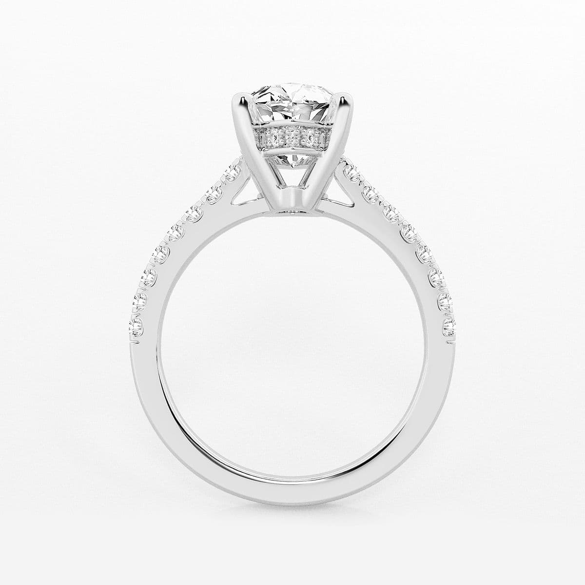 3 1/3 ctw Marquise Lab Grown Diamond Hidden Halo Engagement Ring