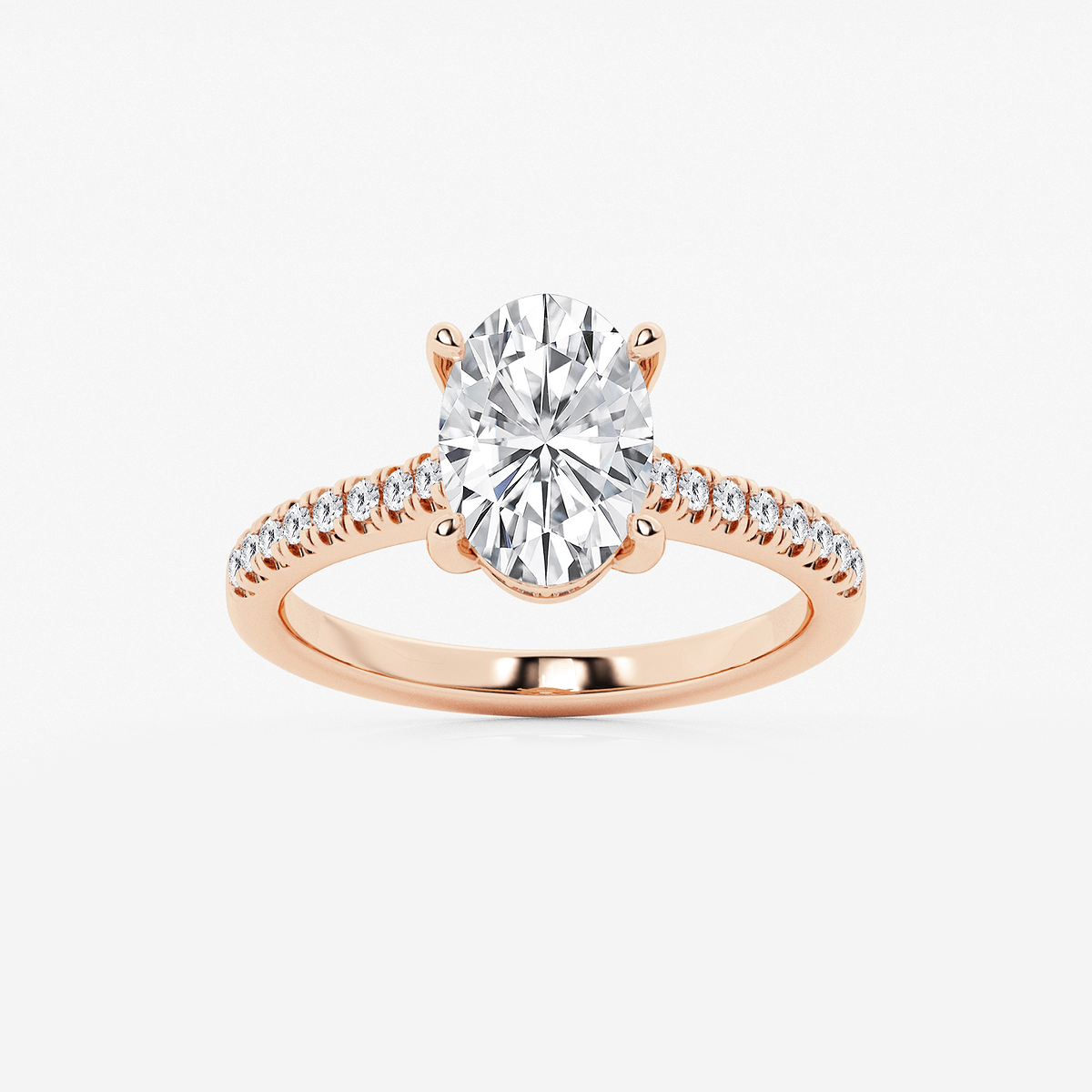 2 1/4 ctw Oval Lab Grown Diamond Hidden Halo Engagement Ring