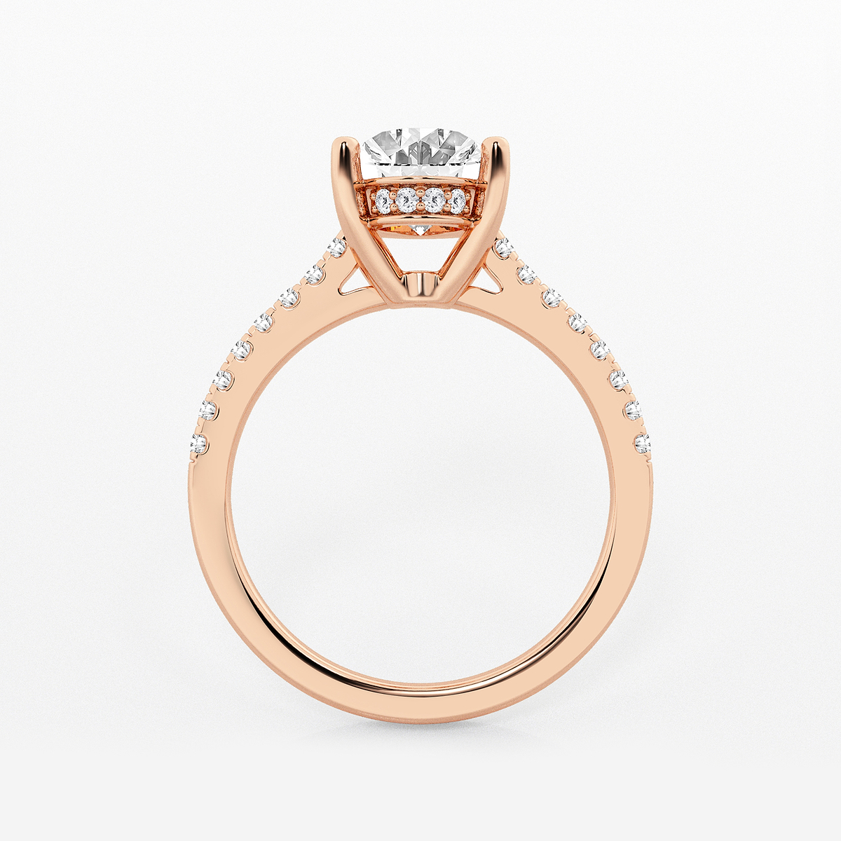 Additional Image 1 for  2 1/4 ctw Oval Lab Grown Diamond Hidden Halo Engagement Ring