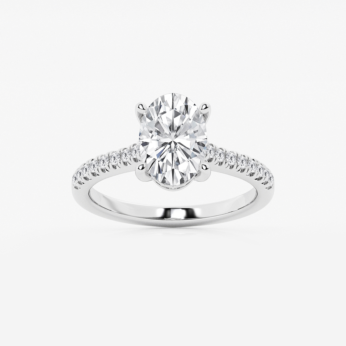 2 1/4 ctw Oval Lab Grown Diamond Hidden Halo Engagement Ring