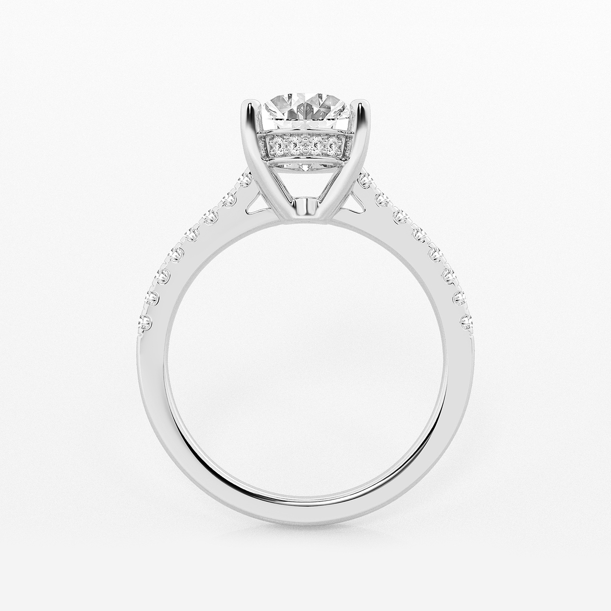Additional Image 1 for  2 1/4 ctw Oval Lab Grown Diamond Hidden Halo Engagement Ring