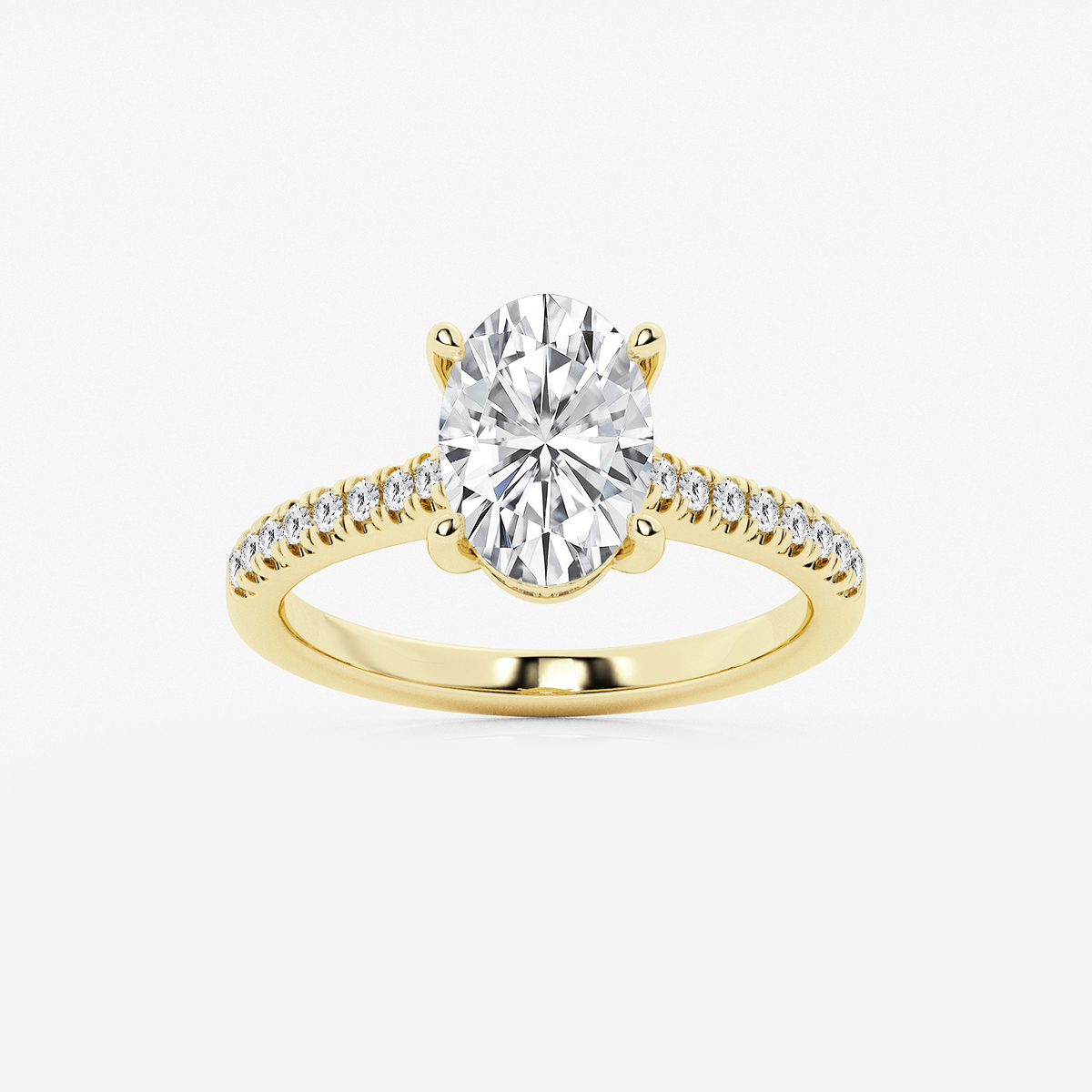 2 1/4 ctw Oval Lab Grown Diamond Hidden Halo Engagement Ring