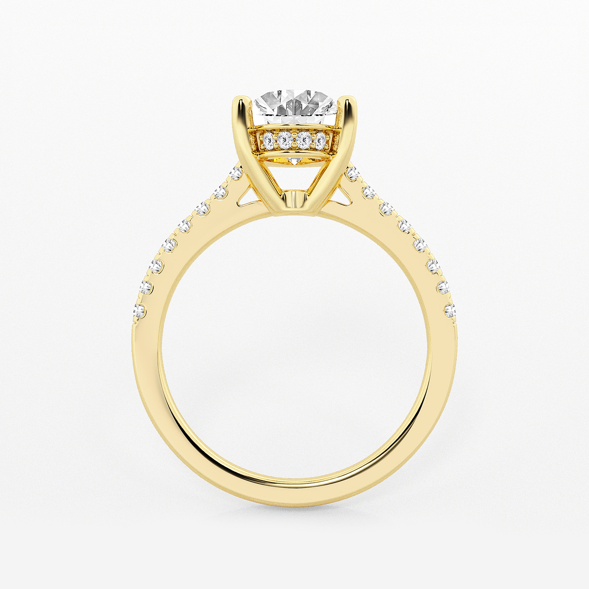 Additional Image 1 for  2 1/4 ctw Oval Lab Grown Diamond Hidden Halo Engagement Ring