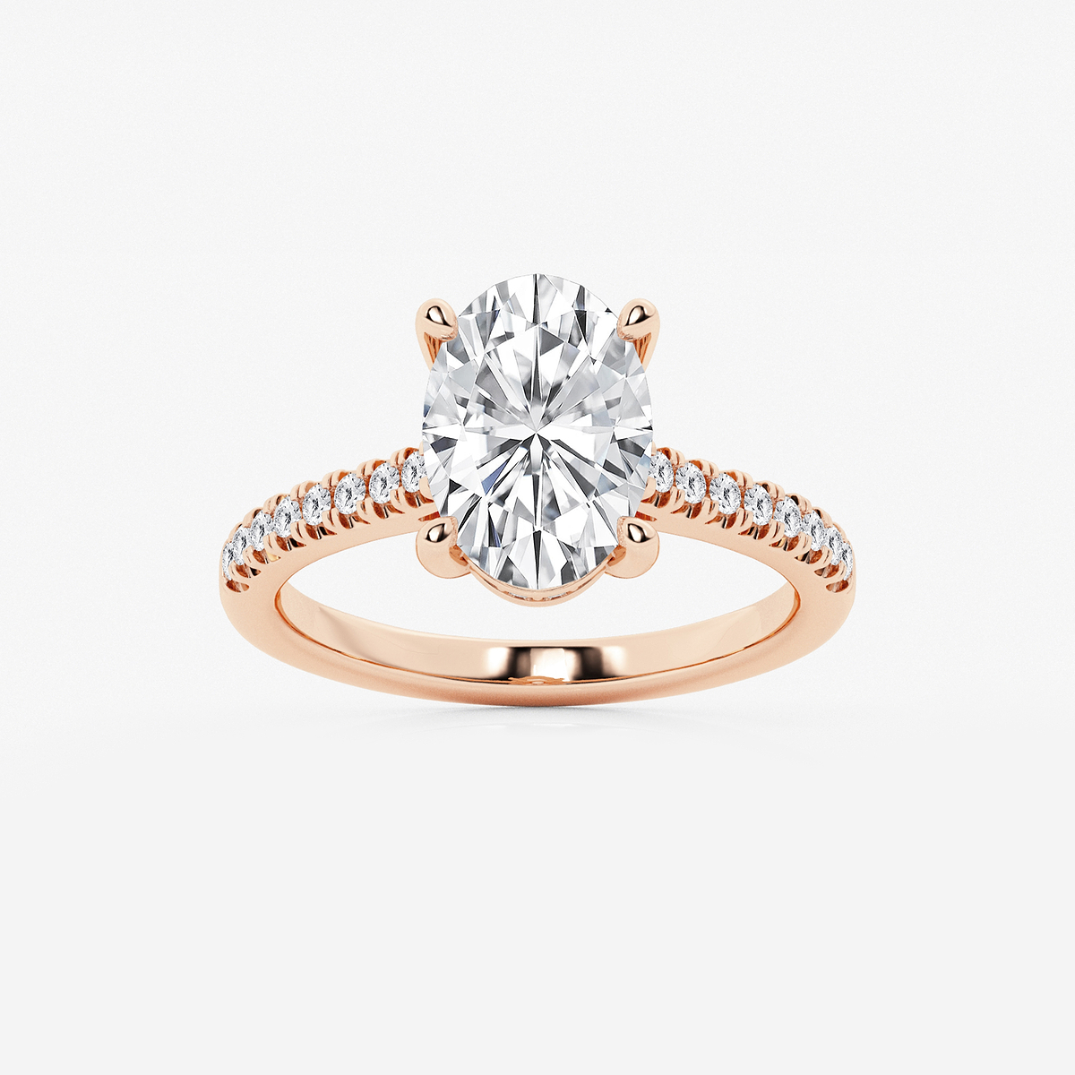 2 3/4 ctw Oval Lab Grown Diamond Hidden Halo Engagement Ring