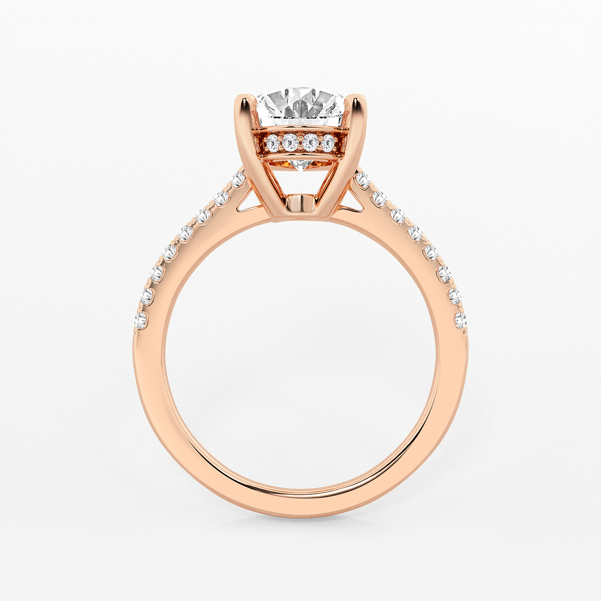 Additional Image 1 for  2 3/4 ctw Oval Lab Grown Diamond Hidden Halo Engagement Ring