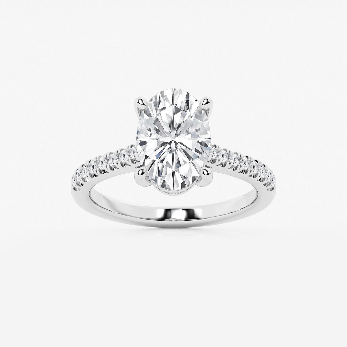 2 3/4 ctw Oval Lab Grown Diamond Hidden Halo Engagement Ring