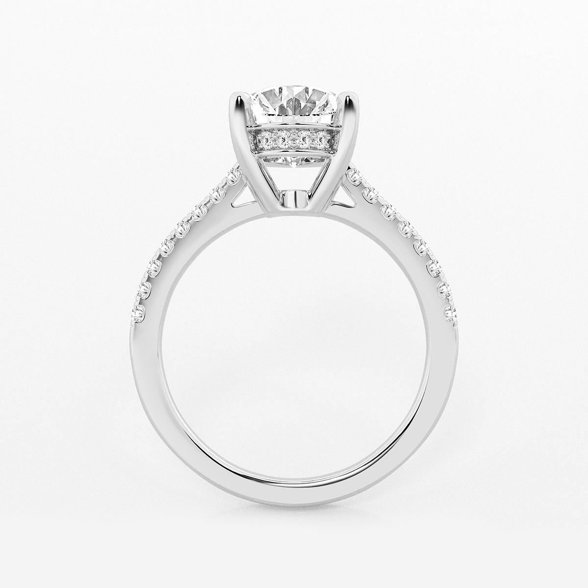 Additional Image 1 for  2 3/4 ctw Oval Lab Grown Diamond Hidden Halo Engagement Ring