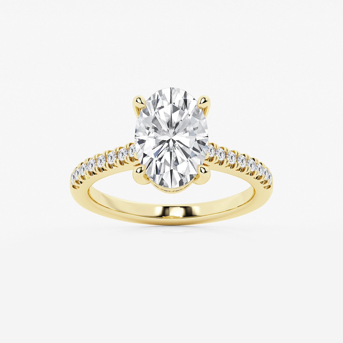 2 3/4 ctw Oval Lab Grown Diamond Hidden Halo Engagement Ring