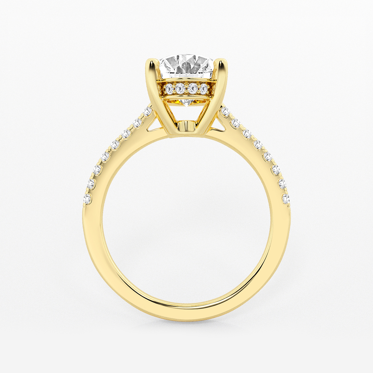 Additional Image 1 for  2 3/4 ctw Oval Lab Grown Diamond Hidden Halo Engagement Ring