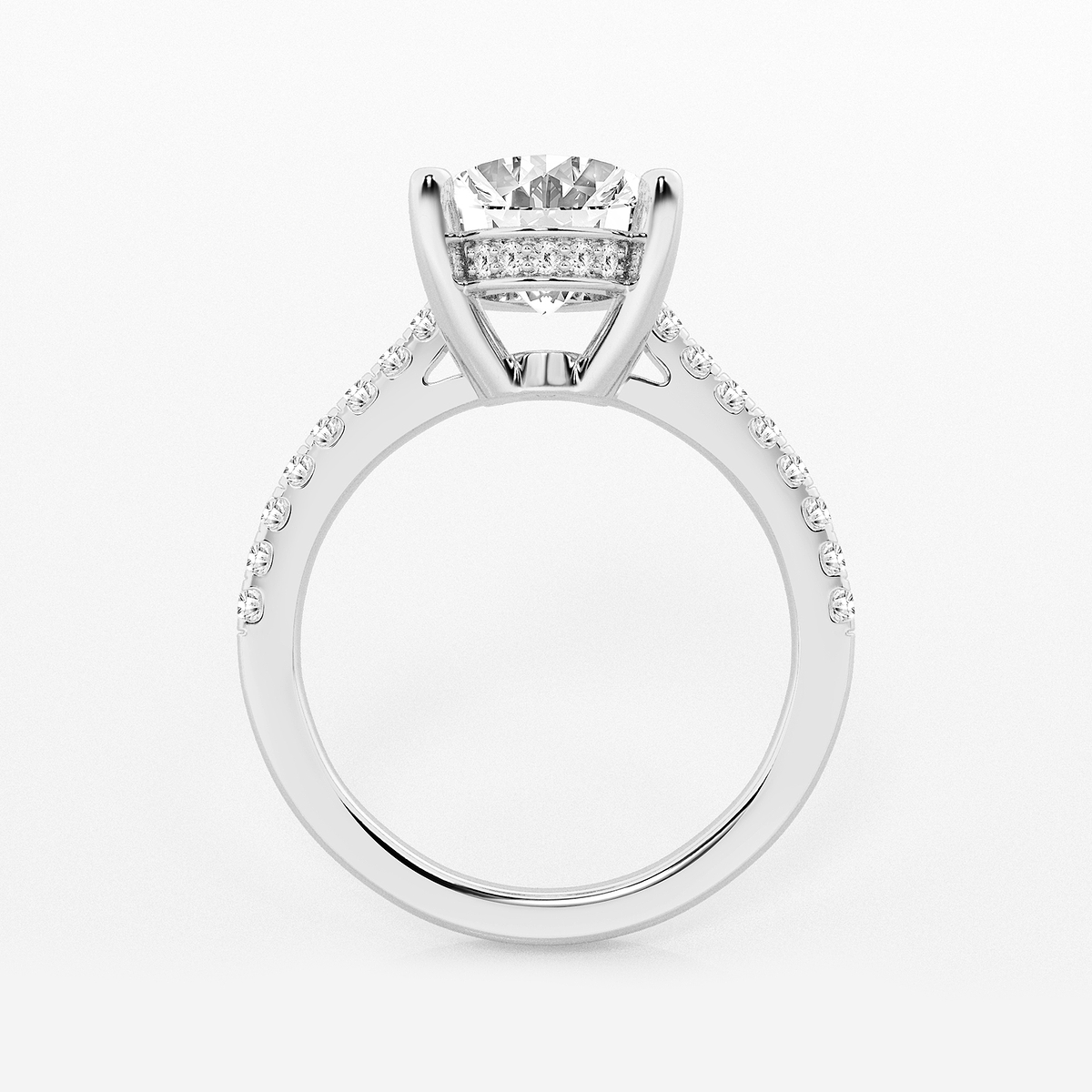 Additional Image 1 for  3 1/3 ctw Oval Lab Grown Diamond Hidden Halo Engagement Ring