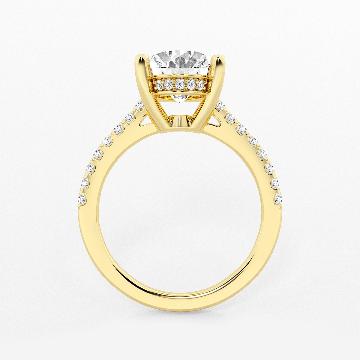 Additional Image 1 for  3 1/3 ctw Oval Lab Grown Diamond Hidden Halo Engagement Ring