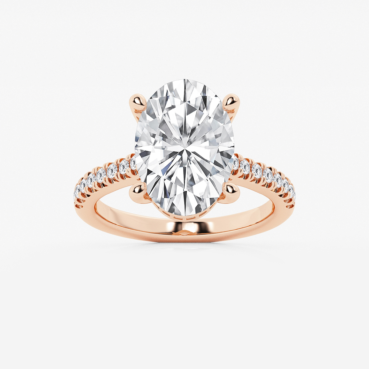 5 1/3 ctw Oval Lab Grown Diamond Hidden Halo Engagement Ring