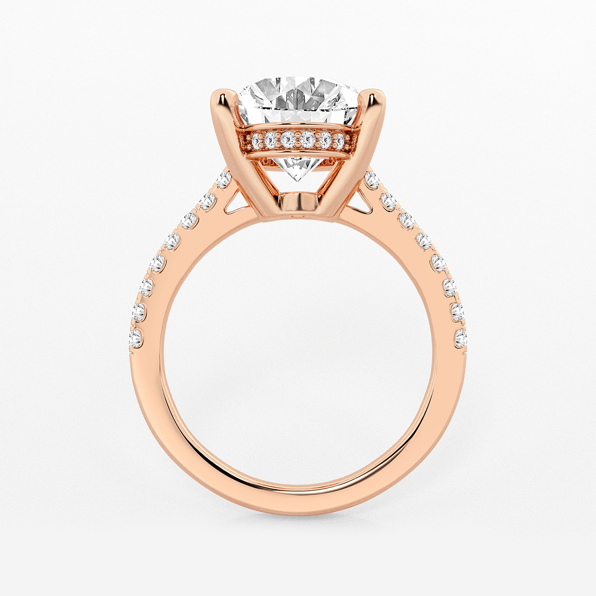 Additional Image 1 for  5 1/3 ctw Oval Lab Grown Diamond Hidden Halo Engagement Ring