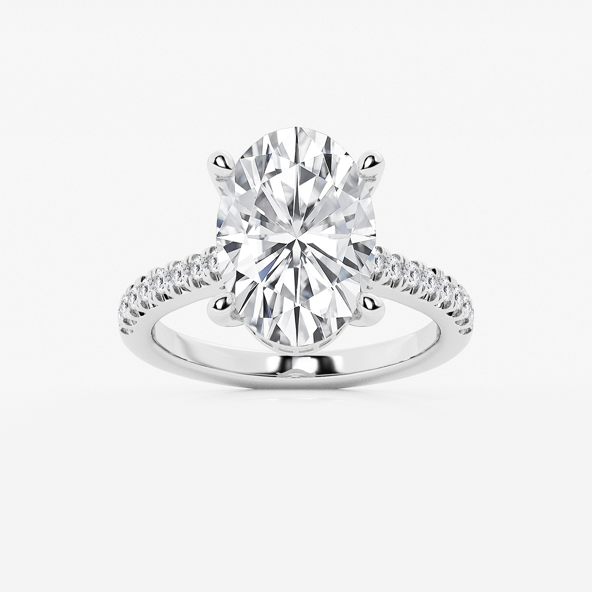 5 1/3 ctw Oval Lab Grown Diamond Hidden Halo Engagement Ring