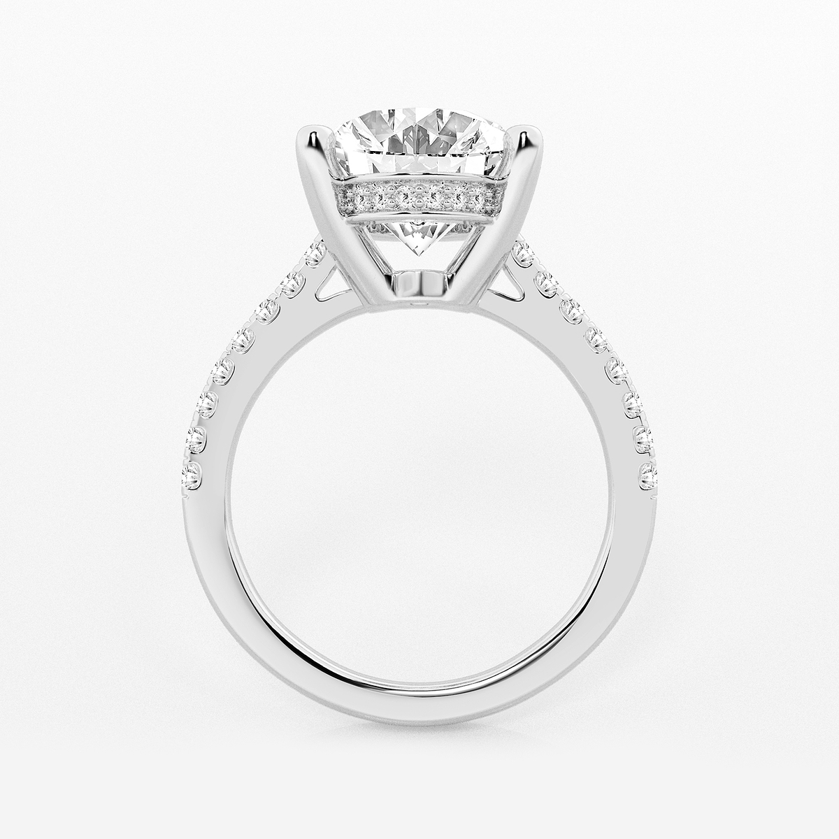 Additional Image 1 for  5 1/3 ctw Oval Lab Grown Diamond Hidden Halo Engagement Ring