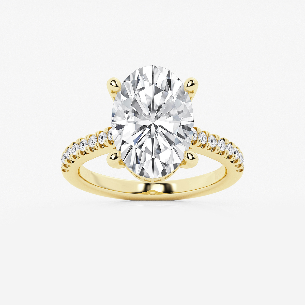 5 1/3 ctw Oval Lab Grown Diamond Hidden Halo Engagement Ring