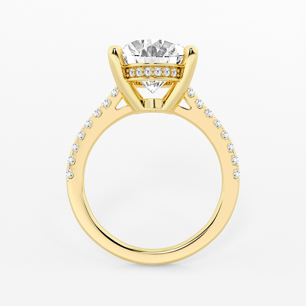 Additional Image 1 for  5 1/3 ctw Oval Lab Grown Diamond Hidden Halo Engagement Ring
