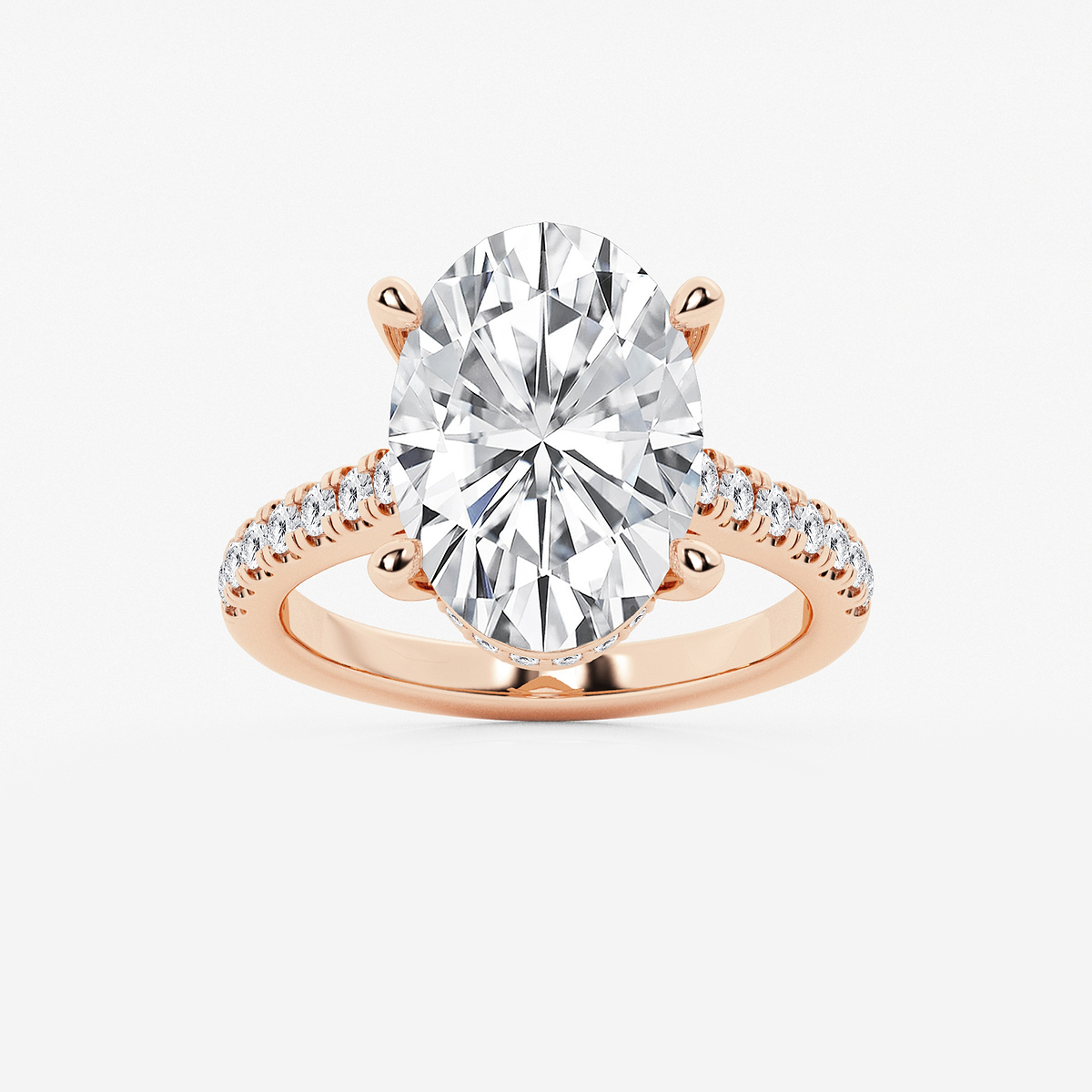 6 3/8 ctw Oval Lab Grown Diamond Hidden Halo Engagement Ring