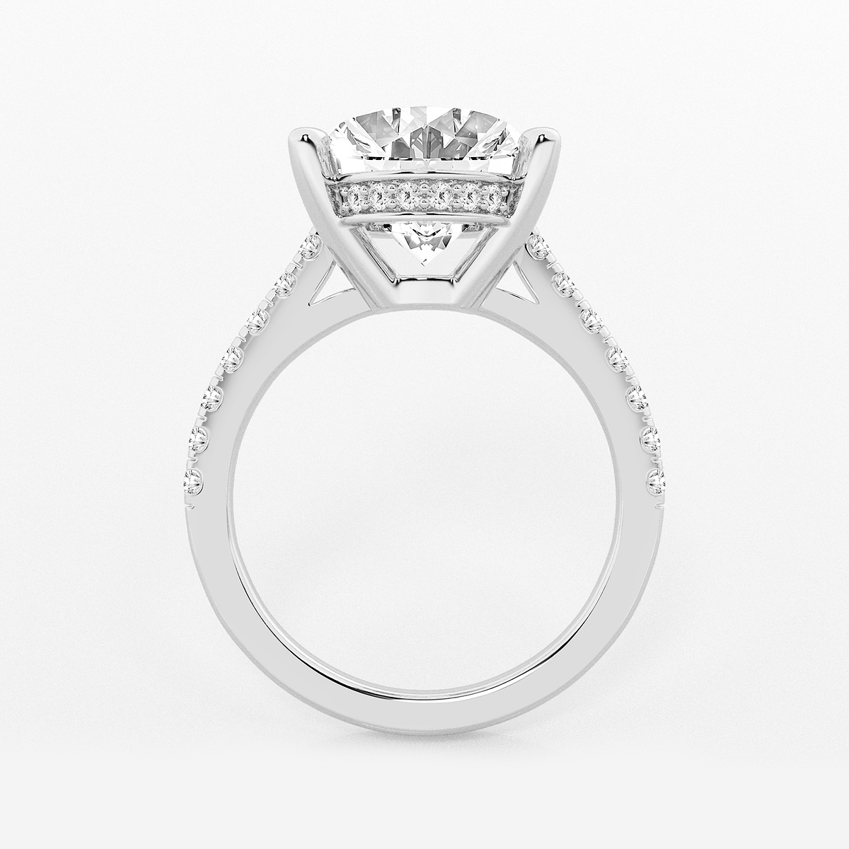 Additional Image 1 for  6 3/8 ctw Oval Lab Grown Diamond Hidden Halo Engagement Ring